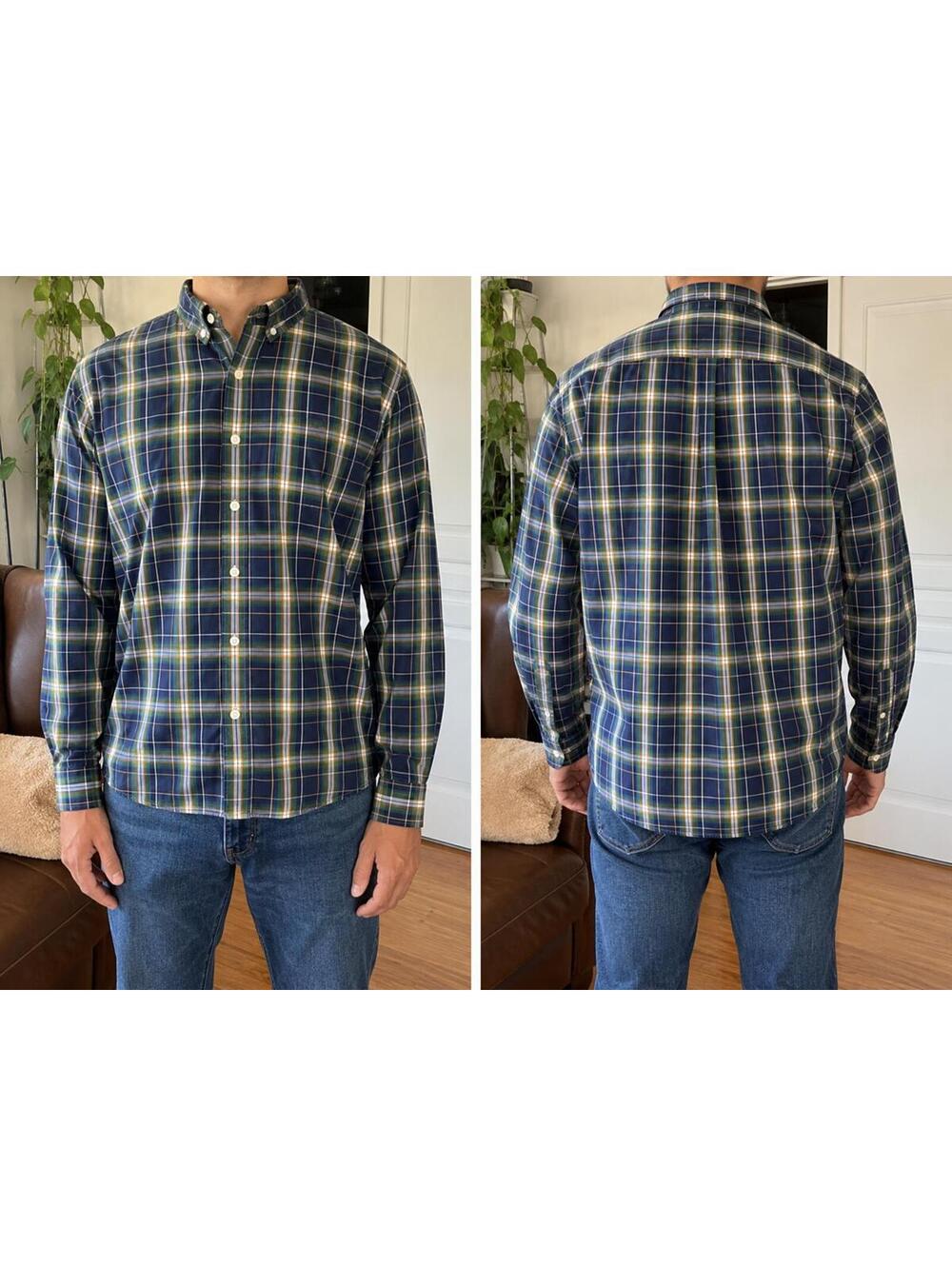 👔 Victorinox Plaid Button Up Shirt Luxury Cotton Mens XL